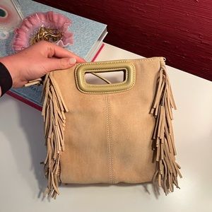 NWOT MAJE FRINGE BEIGE CROSSBODY HANDBAG